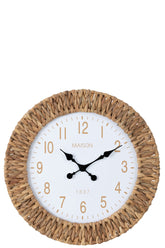 Wanduhr Blume Wasserhyazinthe/Metall Natur/Weiß L - (40928)
